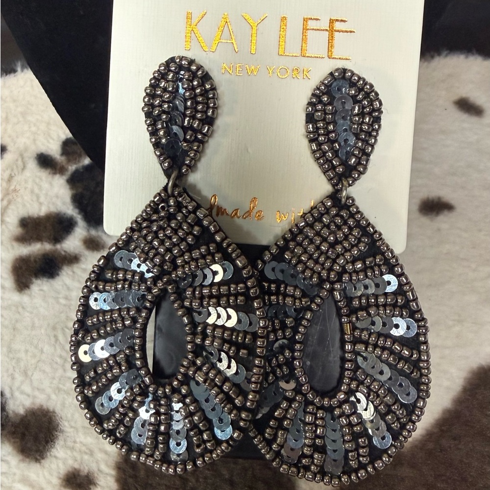 Kaylee New York Beaded Teardrop Statement Earrings